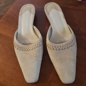 Talbots 6 1/2 Medium Tan Suede Mules